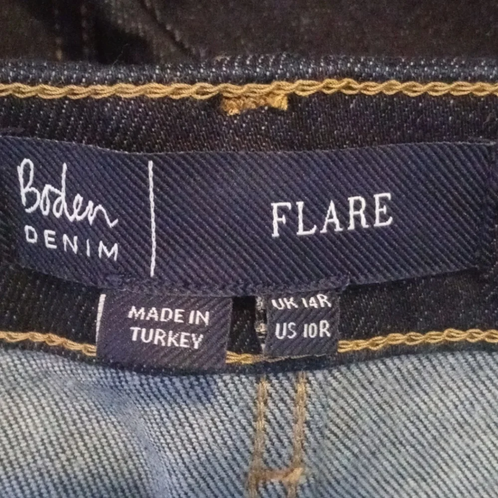 Boden High Waist Smart‎ Flare Jeans Long Stretch Denim